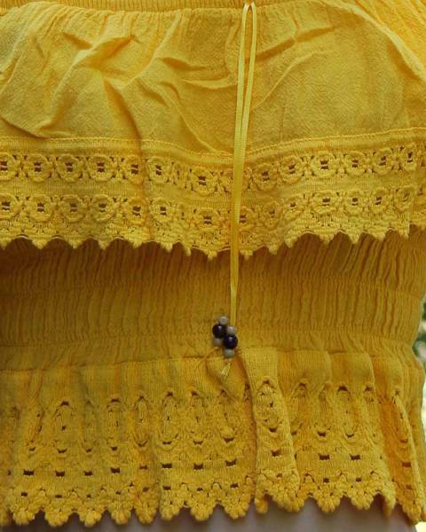 Dentelle jaune Coton Pima