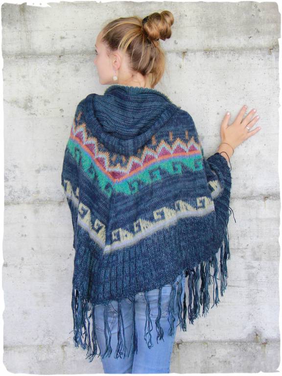 Poncho en alpaga Etno - UNISEX