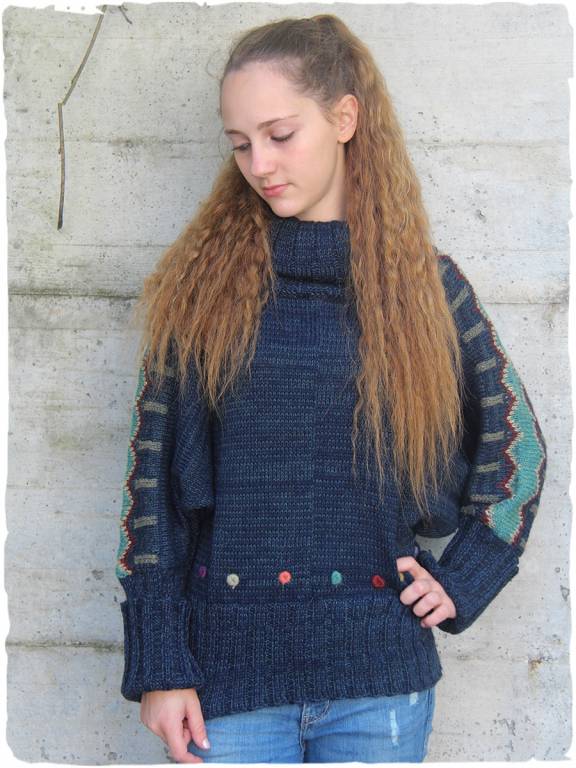Pull-poncho en laine alpaga Pippi
