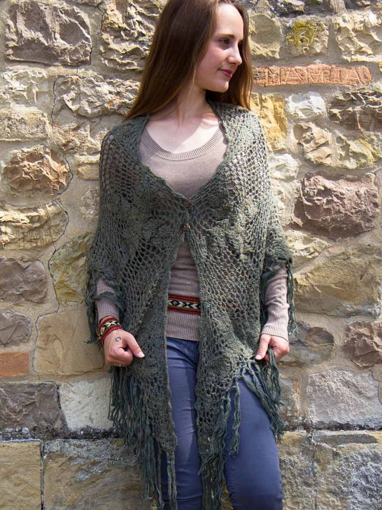 poncho au crochet vert penelope