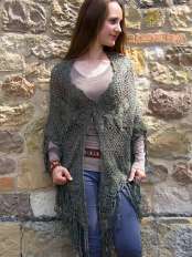 poncho au crochet vert penelope