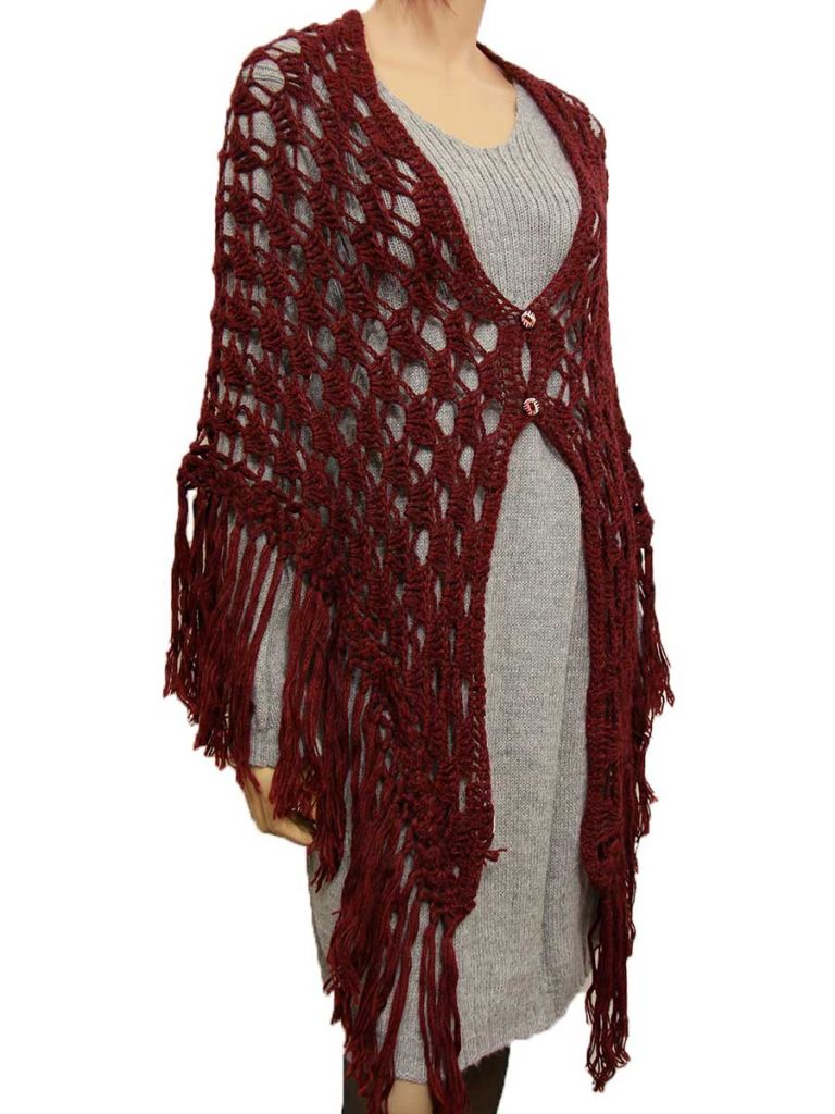 poncho au crochet rouge fonc 31 1 penelope