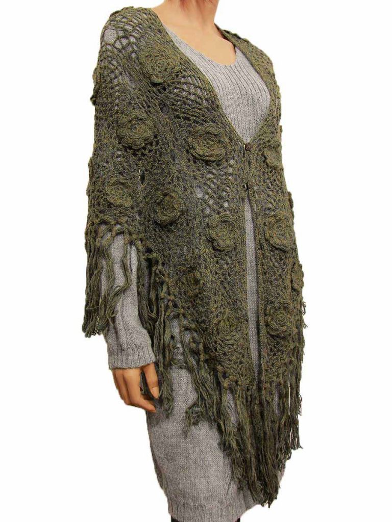 poncho de mujer a crochet verde 20 2 penelope
