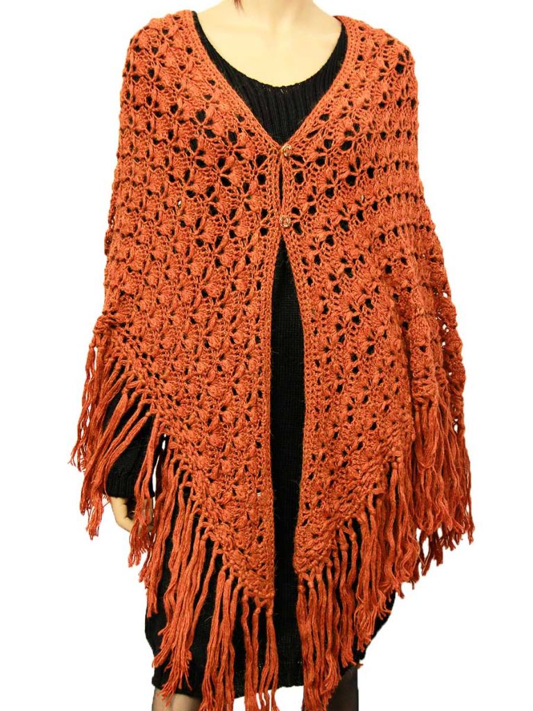 poncho de mujer a crochet naranja 21 penelope