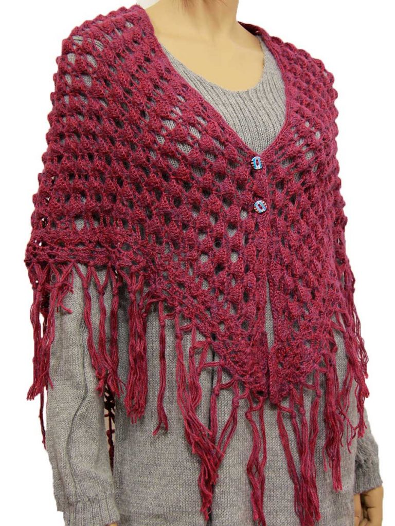 poncho uncinetto elegante alpaca rosso vino 2 penelope