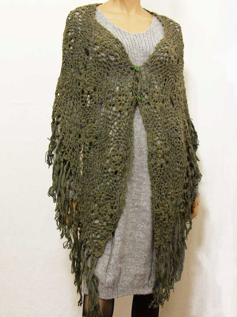 poncho de mujer a crochet verde 20 1 penelope