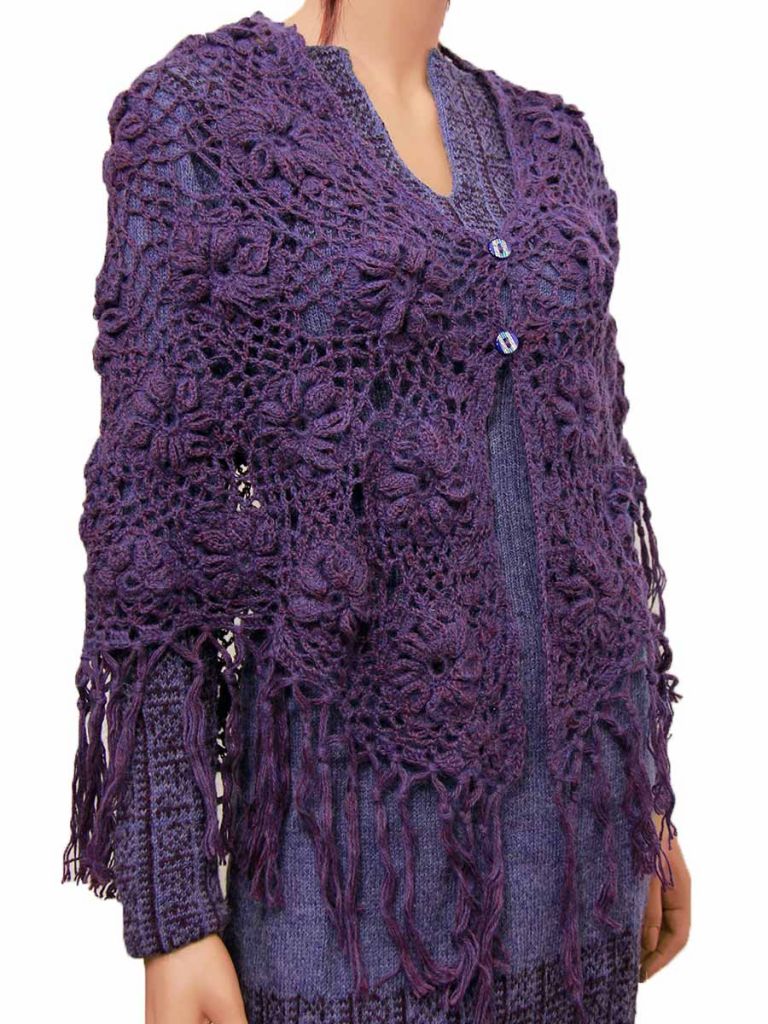 poncho uncinetto elegante glicine penelope cod b