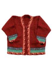 cardigan neonato lana rosso enea