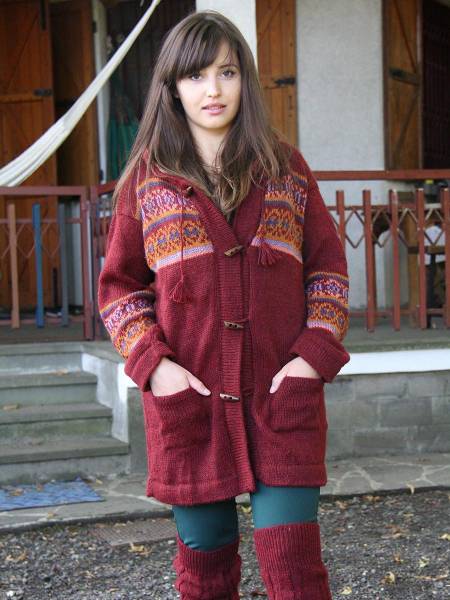 Manteau mélange laine et alpaga reliéfé - Manteaux & vestes