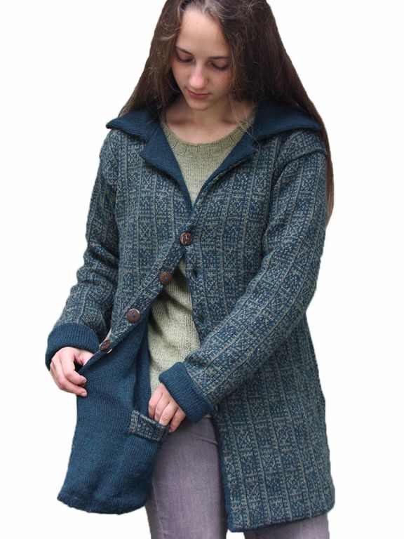 dunkelblauer alpaka damen mantel soledad