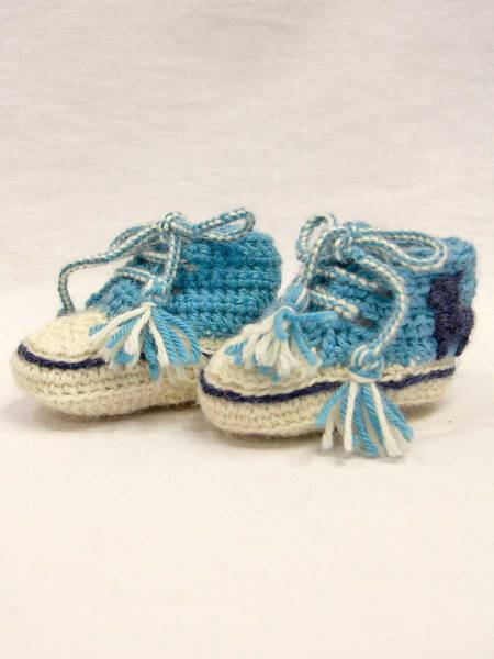 Crochet chaussons bébé en baby alpaga Pippo