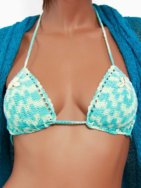 Maillot De Bain En Crochet Pour Femme - Bikini Avec Fentes Latérales - Blanc, Noir, Rose - Taille S à XL