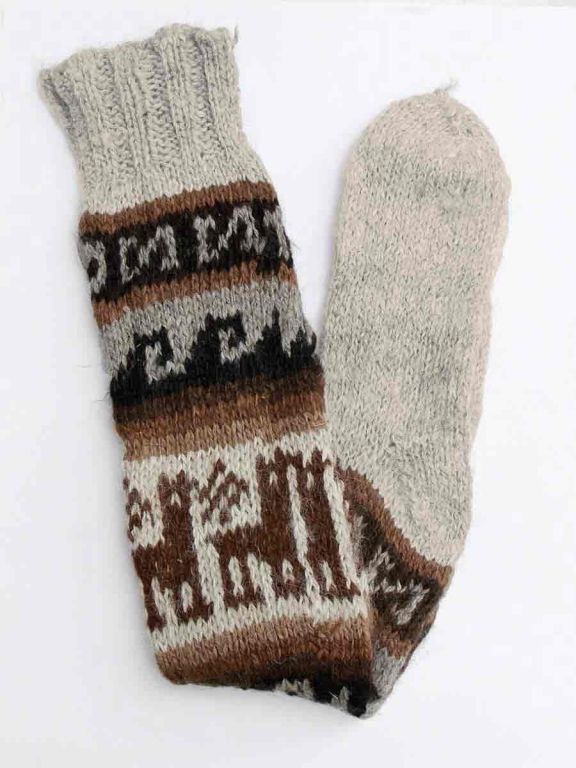 Chaussettes revers Norvégiennes en Laine et Alpaga tricotée