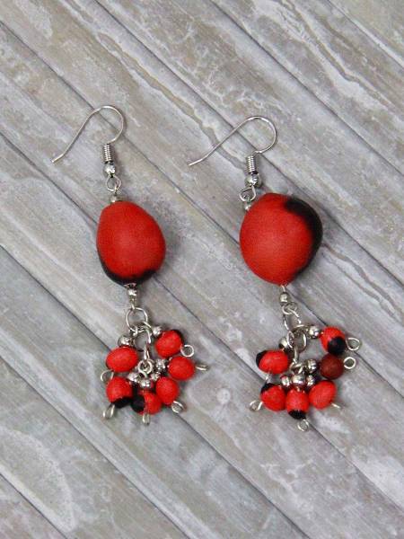Boucles d oreilles pendantes Huayruro