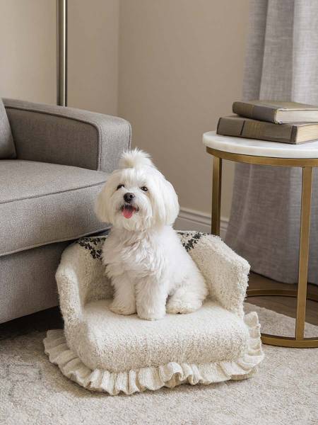 Sofa pour chien en laine d'alpaga Fufi